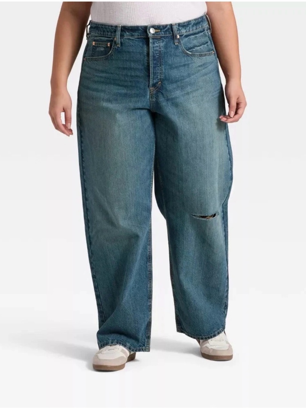 Universal Thread Women 90s Mid-Rise Baggy Denim Jeans Button Fly New with Tags - Picture 5 of 11